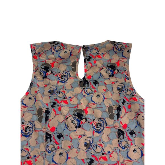 Gap Womens Sleeveless Abstract Floral Keyhole Blouse Size S Multicolor - Picture 3 of 6